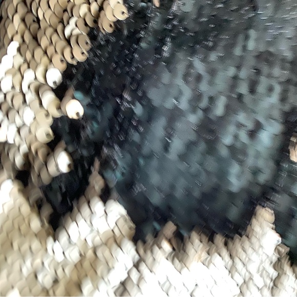 H&M Blue & Gold Sequin Stretch Waist Knee Length Party Fun Skirt Size Small, D08 - Picture 3 of 7